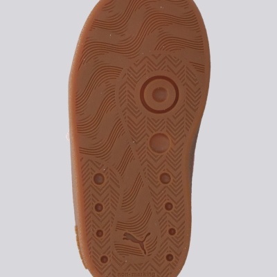 Sola de sapato infantil castanha com padrão e logótipo Puma