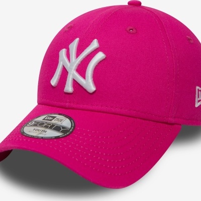 Boné curvo rosa ajustável para criança 9FORTY Essential dos New York Yankees MLB da New Era