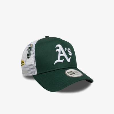 Boné New Era Multi Patch Trucker Athletics verde/branco