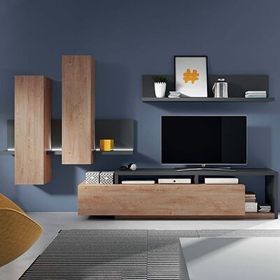 Sala Moderna Bota em Carvalho e Antracite