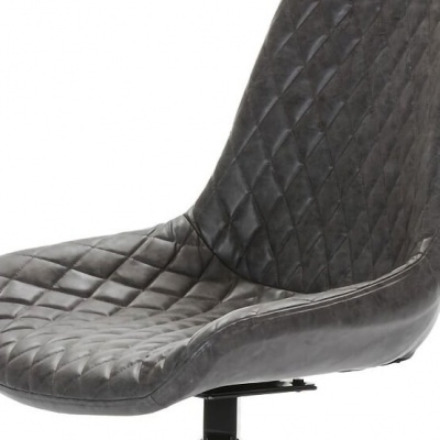 Conjunto de 4 Cadeiras Giratórias Vintage Couro Cinzento