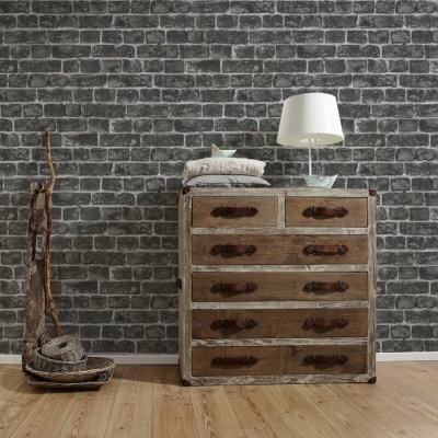 Papel de Parede Pedra, Casa de Campo, Preto 30682-2