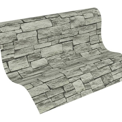 Papel de Parede Pedra, Casa de Campo, Bege, Preto, Cinzento 95871-2