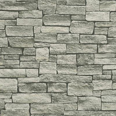 Papel de Parede Pedra, Casa de Campo, Bege, Preto, Cinzento 95871-2