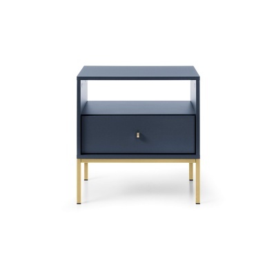 Mesa de Apoio Azul Navi com Pernas em Dourado Mono