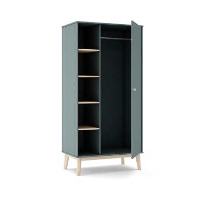 Roupeiro Infantil Com Estante Verde