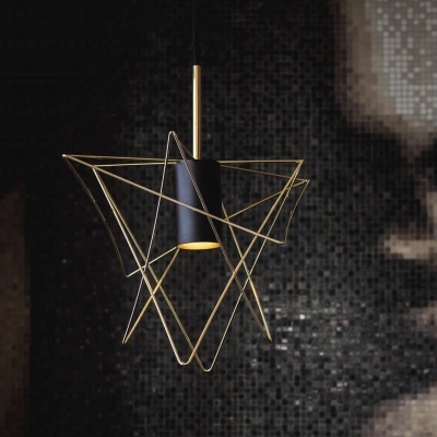 Candeeiro Suspenso Preto e Dourado GSTAR