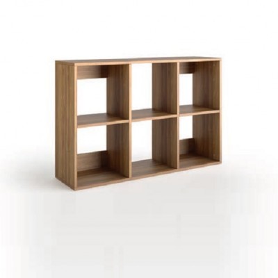 Estante Madeira Seis Módulos Nogal