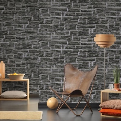 Papel de Parede Pedra, Vulcanica, Preto, Cinzento 6623-30 Papel de Parede Pedra, Vulcanica, Preto, Cinzento 6623-30