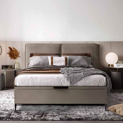 Cama Estofada com Sommier Elevatório Canapé