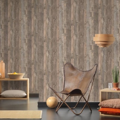 Papel de Parede Madeira, Casa de Campo, Bege, Castanho 95405-3 Papel de Parede Madeira, Casa de Campo, Bege, Castanho 95405-3