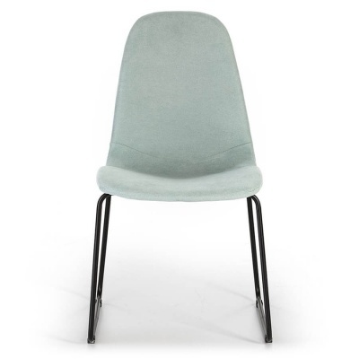 Conjunto de 4 Cadeiras Design Italiano Tecido Turquesa