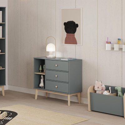 Cesto de Brinquedos Verde | Baú de Madeira