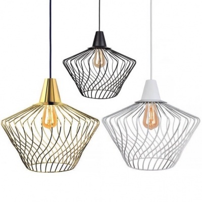 Candeeiro Suspenso Preto ou Dourado Wave S