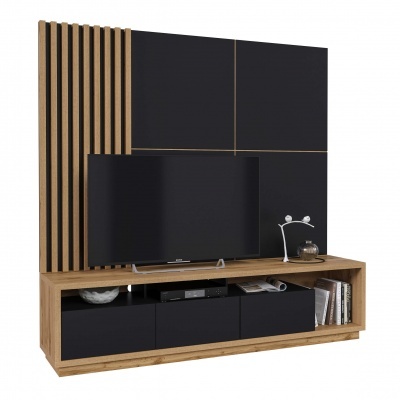 Móvel TV com Painel Laminado Celine Preto