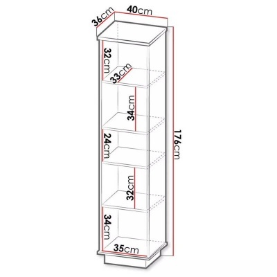 Estante Alta Carvalho e Preto Lamelo