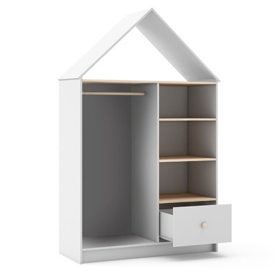 Roupeiro Para Criança Casinha em Branco