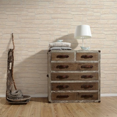 Papel de Parede Pedra, Casa de Campo, Bege, Castanho, Creme 6623-23