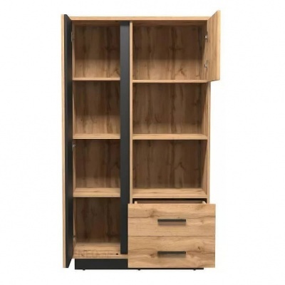 Armário Laminado Carvalho e Preto Lamelo