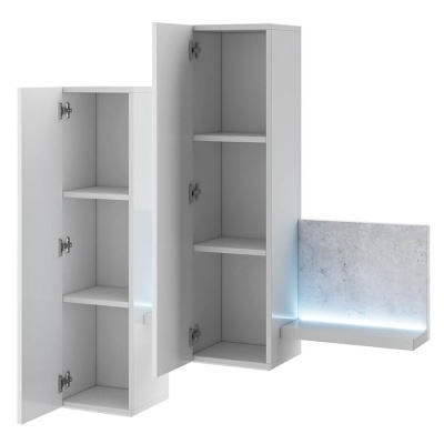 Sala Completa Moderna em Branco e Cinza Betão Bota Sala Completa Moderna em Branco e Cinza Betão Bota