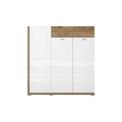 Aparador Alto Moderno em Branco e Carvalho | Lars