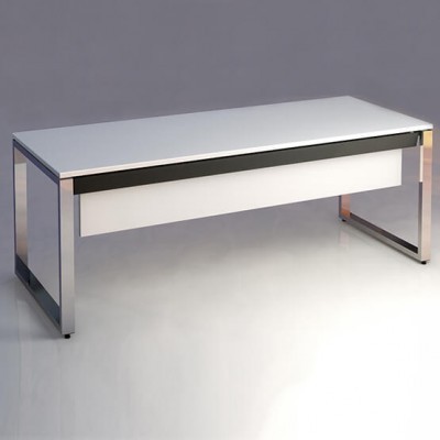 Secretária Cromado e Branco Oxygen