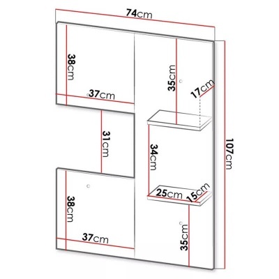 Painel Parede Ripas Madeira e Prateleiras Lamelo