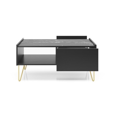 Mesa de Centro em Cinzento Escuro e Dourado Harmony