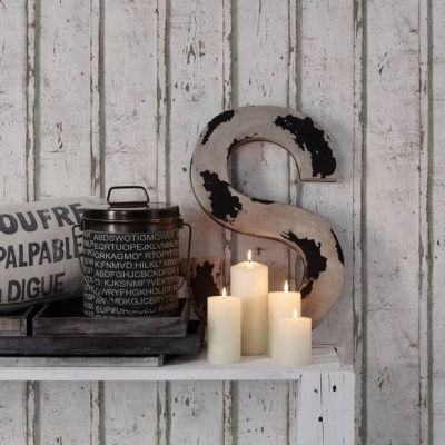 Papel de Parede Madeira, Casa de Campo, Creme, Cinza, Branco 95370-1