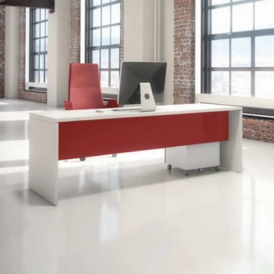 Secretária Branco e Vermelho New Pano