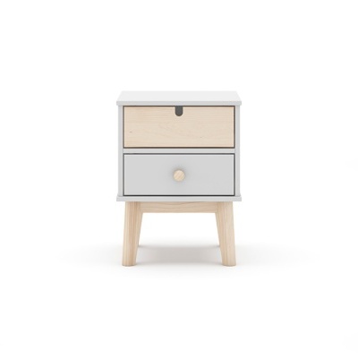 Mesa de Cabeceira Para Criança com 2 Gavetas em Branco