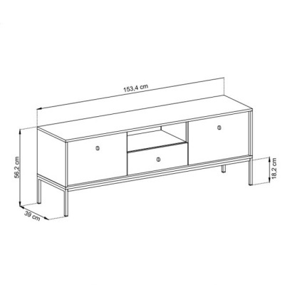 Móvel TV Bege com Pernas em Preto Mono