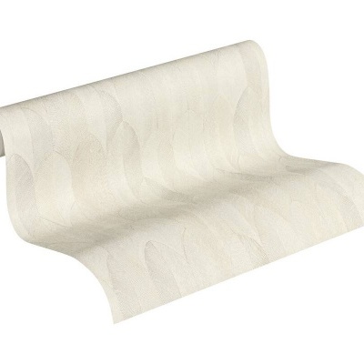 Papel de Parede Tropical, Folhas, Gráficos, Bege, Creme, Cinza 37373-1