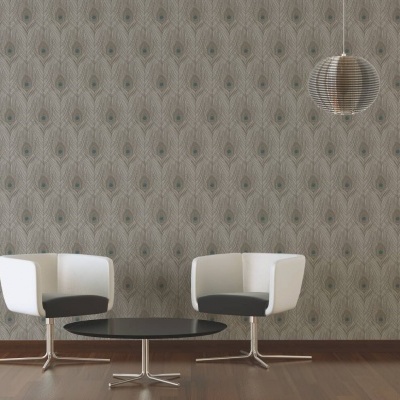 Papel de Parede Azul, Castanho, Cinzento Absolutely Chic | 36971-6