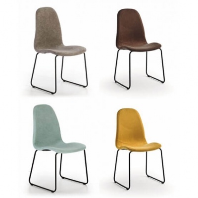 Conjunto de 4 Cadeiras Design Italiano Tecido Turquesa