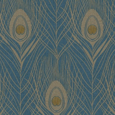 Papel de Parede Azul. Ouro. Metálico, Amarelo Absolutely Chic | 36971-2