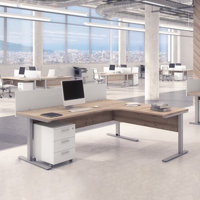 Secretária Cinzenta e Nogal Log In