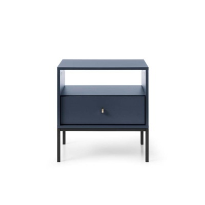 Mesa de Apoio Azul Navi com Pernas em Preto Mono