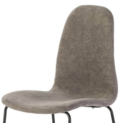 Conjunto de 4 Cadeiras Design Italiano Tecido Cinzento