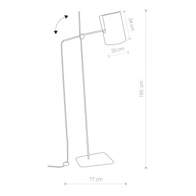 Candeeiro de Pé Alto Preto e Cinzento ZELDA 