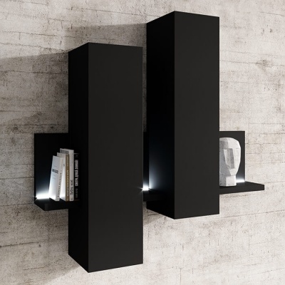 Armários com Prateleira Bota | Preto Mate