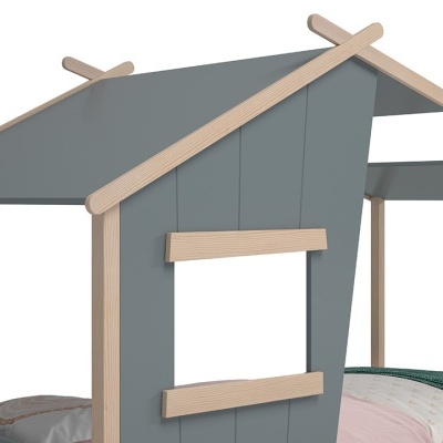 Cama Infantil Casinha com Telhado Hut 90x190 cm Verde