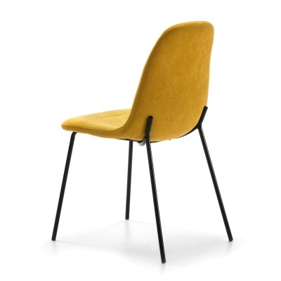 Cadeira Sala de Jantar em Tecido Amarelo Renne