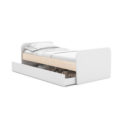 Cama Infantil Dupla Branca com Gaveta Esteban