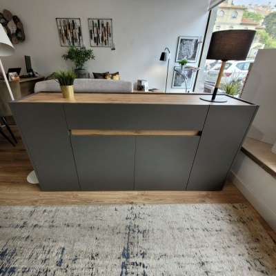 Armário Aparador Cinzento e Carvalho Lofte