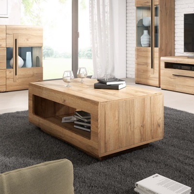 Mesa de Centro Moderna Nórdica com 110 cm em Carvalho Tulsa