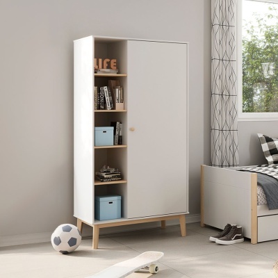 Roupeiro Infantil Com Estante Branco