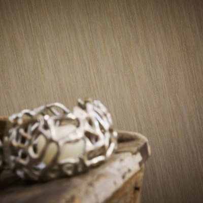 Papel de Parede Tropical, Folhas, Uni, Castanho, Dourado, Metálico 32882-5