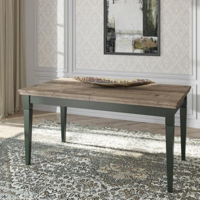 Mesa de Jantar Extensível 160 a 240 cm Verde e Carvalho Evora Mesa de Jantar Extensível 160 a 240 cm Verde e Carvalho Evora