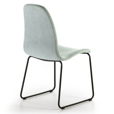 Conjunto de 4 Cadeiras Design Italiano Tecido Turquesa